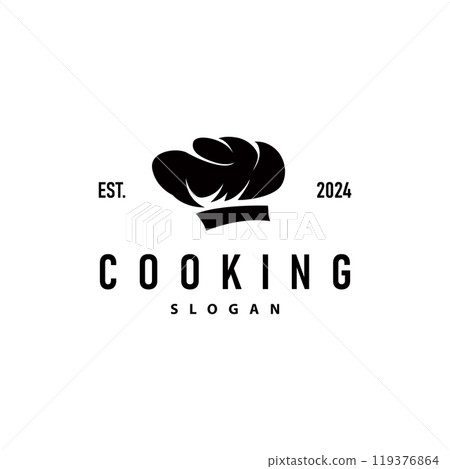 Chef Logo Design Cooking Inspiration And Chef Hat With Simple Lines For Restaurant Business Brand 119376864