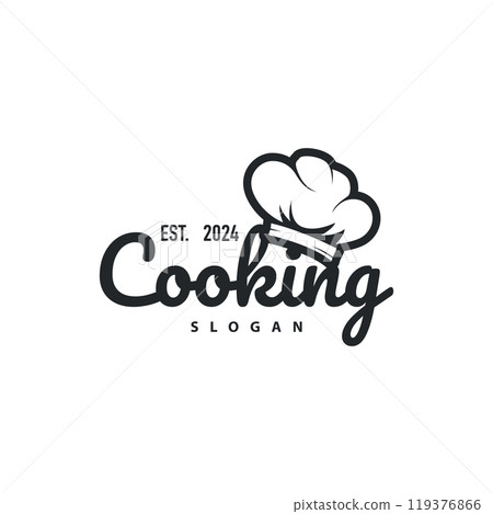 Chef Logo Design Cooking Inspiration And Chef Hat With Simple Lines For Restaurant Business Brand 119376866