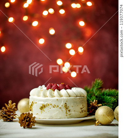 beautiful Christmas cake 119377074