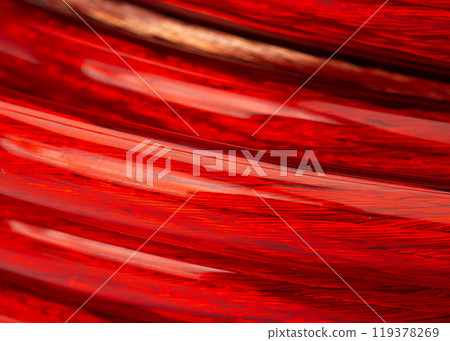 Close Up of Red Insulated Copper Wire Coil 119378269