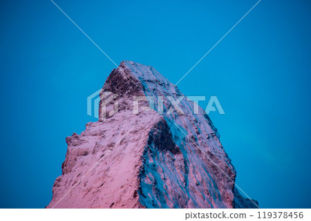 From Zermatt: Matterhorn before dawn, colored by the morning glow From Zermatt: Matterhorn before dawn, colored by the morning glow 119378456