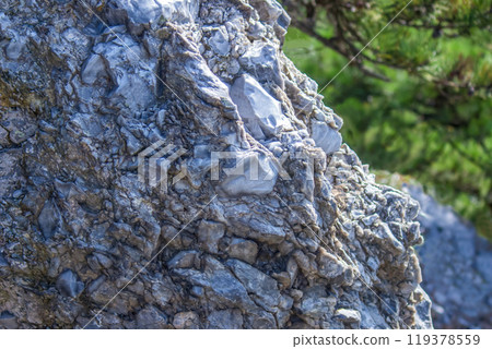 Obsidian cliffs exposed on the surface of Himeshima Island, Oita Prefecture 119378559