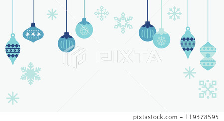 Christmas ornament background illustration (vector banner winter no text copy space) 119378595