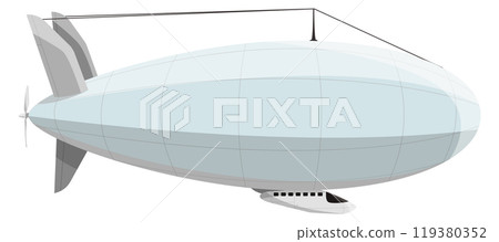 Vintage zeppelin flying. Retro air transport icon 119380352