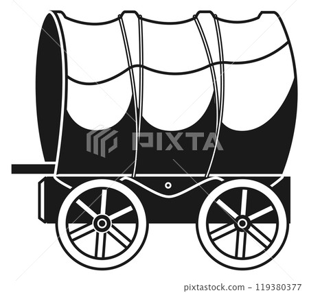 Old western wagon. Vintage cart black icon Old western wagon. Vintage cart black icon 119380377