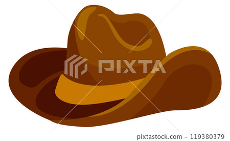 Cowboy hat cartoon icon. Western vintage fashion Cowboy hat cartoon icon. Western vintage fashion 119380379