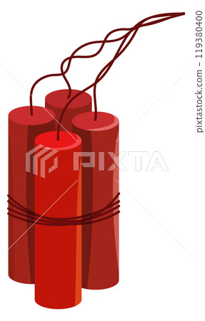 Dynamite cartoon icon. Mine detonation game explosive Dynamite cartoon icon. Mine detonation game explosive 119380400