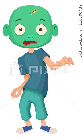 Boy in zombie costume. Monster party cartoon character 119380438