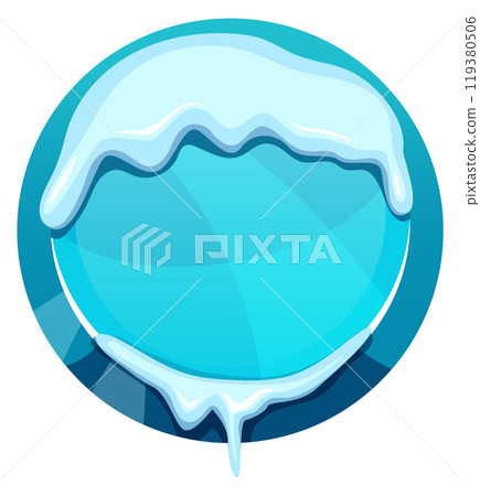 Ice button. Round frozen game ui element 119380506