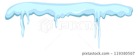 Icicle cap cartoon snow element. Cold ice 119380507