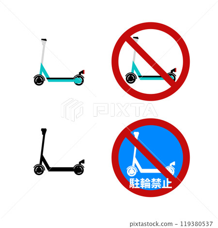 Kick scooter no parking sign Kick scooter no parking sign 119380537