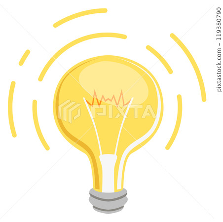 Shining lightbulb cartoon icon. Electric light lamp 119380790