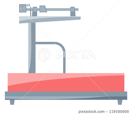 Platform scales. Cartoon industrial weight measurement device 119380800