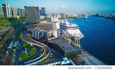 Kaohsiung, Taiwan - August 23, 2024: Aerial view of Kaohsiung Port Cruise Terminal. 119380881