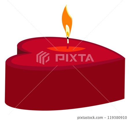 Heart shape candle cartoon icon. Romantic aroma 119380910