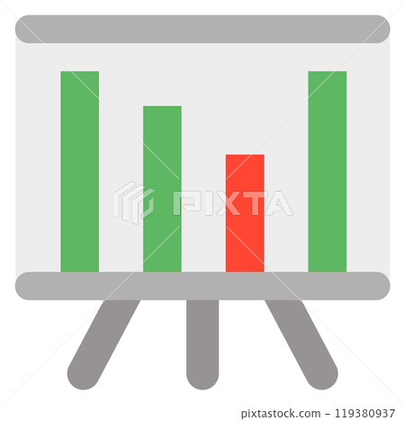 Presentation screen color icon. Business report infographic Presentation screen color icon. Business report infographic 119380937