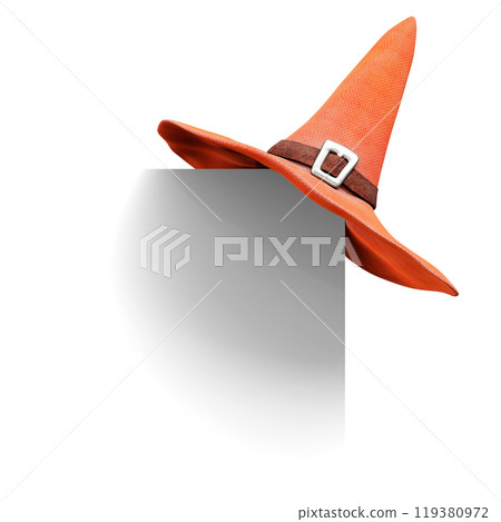 Witch Wizard Magic Hat on Wall Isolated on White Background. 3D Illustration. File with Clipping Path. Witch Wizard Magic Hat on Wall Isolated on White Background. 3D Illustration. File with Clipping Path. 119380972