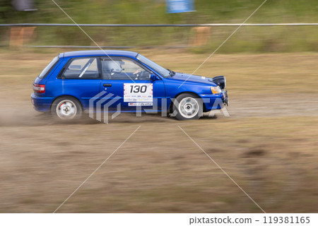 Automobile racing rally car SS time attack Automobile racing rally car SS time attack 119381165