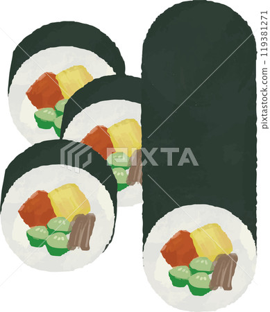 海苔捲手繪插畫 119381271