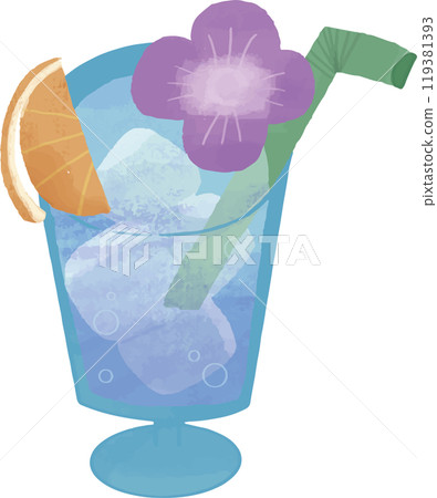熱帶果汁手繪插畫 熱帶果汁手繪插畫 119381393