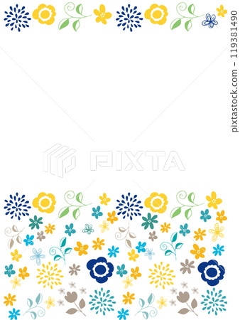 Scandinavian style, rustic floral frame 2, vertical Scandinavian style, rustic floral frame 2, vertical 119381490