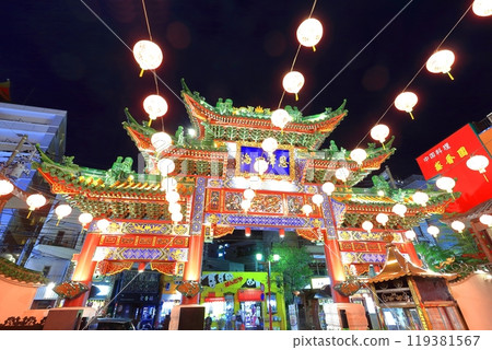 [神奈川縣]橫濱媽祖寺夜景（橫濱中華街） 119381567