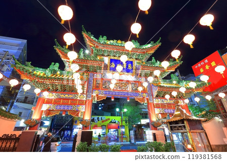 [Kanagawa Prefecture] Night view of Yokohama Mazu Temple (Yokohama Chinatown) 119381568