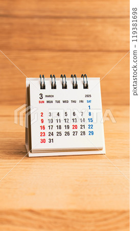 March 2025 calendar on wood background March 2025 calendar on wood background 119381698