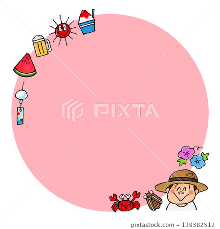 Boy and Summer Copy Space (Pink) 119382512