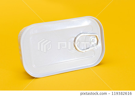 Tin Can on Yellow Background 119382616