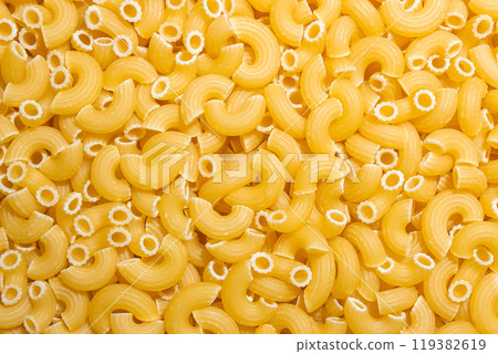 Uncooked Chifferi Rigati Pasta Background Uncooked Chifferi Rigati Pasta Background 119382619