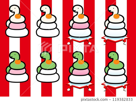 在簡單的鏡麻糬上設置了 2 種生肖蛇角色 119382833