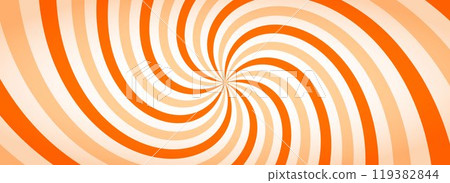 Caramel color sunburst background. Salted caramel ice cream sunbeam pattern. Orange nougat dessert wallpaper for template, banner, poster, flyer. Rotating cartoon candy rays and beams. Vector Caramel color sunburst background. Salted caramel ice cream sunbeam pattern. Orange nougat dessert wallpaper for template, banner, poster, flyer. Rotating cartoon candy rays and beams. Vector 119382844