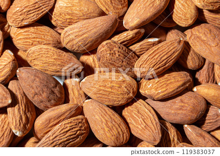 Scattered Almonds. Background from Almond Nuts 119383037