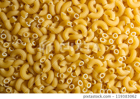 Uncooked Chifferi Rigati Pasta Background 119383062