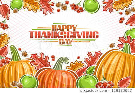 Vector Thanksgiving Greeting Card 119383097