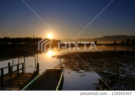 Sunrise of Fukushima lagoon Sunrise of Fukushima lagoon 119383367