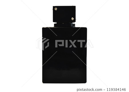 Toilet water in a black bottle. 119384146