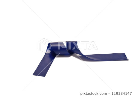 Blue electrical tape lies in rings. Blue electrical tape lies in rings. 119384147