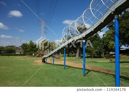 Play equipment in the park Play equipment in the park 119384176