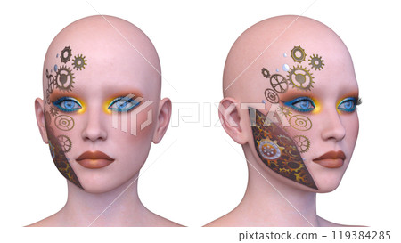 女人的臉的特寫 女人的臉的特寫 119384285