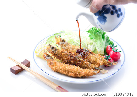 Fried Shishamo roe (white background) 119384315