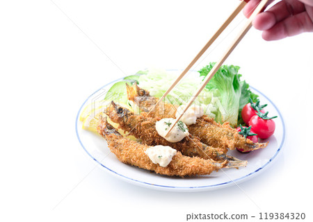 魚子炒毛鱗魚（白底） 119384320