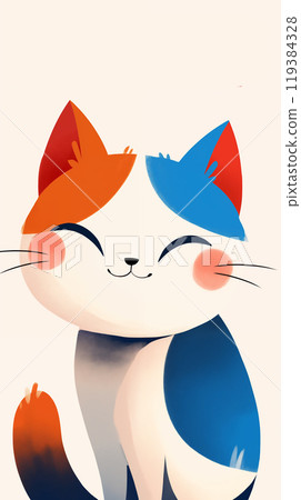 卡通猫插画 119384328