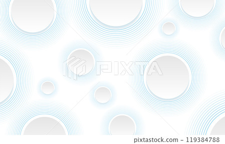 Grey geometric circles with minimal blue linear rings abstract background 119384788