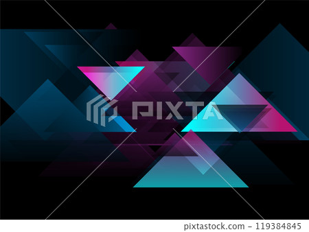 Neon geometric triangles abstract minimal tech background 119384845