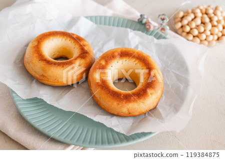 Moist baked soy milk donuts 119384875