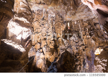 View on darkness of cave of Demons in Southern France 119385000