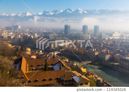 Panoramic view on Grenoble in France 119385026