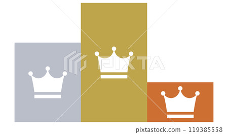 Illustration of the podium (gold, silver, bronze) 119385558